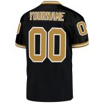 Personalized Throwback Football Jersey in Black Gold and White Mesh Personalized Black Old Gold-White Mesh Throwback Football
