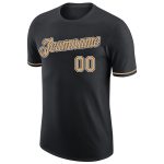 Personalized Performance T-Shirt in Black, Old Gold, and White - Customizable Design Personalized Black Old Gold-White Performance