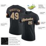 Personalized Performance T-Shirt in Black, Old Gold, and White - Customizable Design Personalized Black Old Gold-White Performance