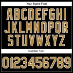 Custom Name Number Personalized Black Gold White Vapor Golf Polo Shirt Personalized Black Old Gold-White Performance Vapor
