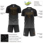 Customized Soccer Uniform Jersey - Personalized Black and Old Gold-White with Custom Name and Number Personalized Black Old