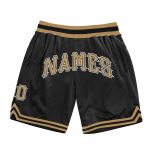 Personalized Black Gold White Throwback Basketball Shorts for Men Personalized Black Old Gold-White Throwback Basketball