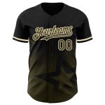 Customized Black Olive-Cream 3D Twinkle Star Baseball Jersey Personalized Black Olive-Cream 3D Gradient Style Twinkle Star