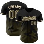 Customized Black Olive-Cream 3D Twinkle Star Baseball Jersey Personalized Black Olive-Cream 3D Gradient Style Twinkle Star