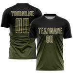 Custom Name and Number Soccer Jersey - Personalized Black Olive-Cream Sublimation Uniform Personalized Black Olive-Cream