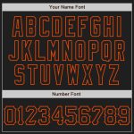 Personalized 3D Abstract Network Baseball Jersey in Black and Orange - Custom Sports Apparel Personalized Black Orange 3D