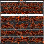 Personalized 3D Abstract Black Orange Unisex Softball Jersey - Two-Button Design Personalized Black Orange 3D Abstract Network