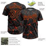 Personalized 3D Abstract Black Orange Unisex Softball Jersey - Two-Button Design Personalized Black Orange 3D Abstract Network