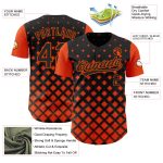 Personalized 3D Geometric Shapes Baseball Jersey in Black and Orange Personalized Black Orange 3D Geometric Shapes Baseball