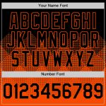 Custom Black Orange 3D Gradient Baseball Jersey with Square Shapes Design Personalized Black Orange 3D Gradient Square Shapes