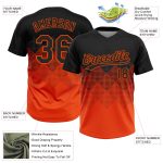 Personalized 3D Gradient Black Orange Softball Jersey Unisex Two-Button Design Personalized Black Orange 3D Gradient Square
