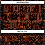 Custom Name and Number 3D Abstract Network Performance T-Shirt - Personalized Black and Orange Design Personalized Black