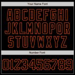 Custom Name Number 3D Pattern Baseball Jersey - Personalized Black and Orange Abstract Splatter Grunge Art Design Personalized