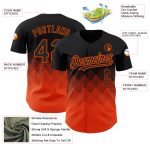Custom Baseball Jersey with Gradient 3D Pattern in Black and Orange - Personalized with Name and Number Personalized Black