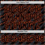 Custom Name Number Baseball Jersey 3D Black Orange Slant Lines Design - Personalized Team Apparel Personalized Black Orange