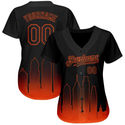 Personalized 3D Philadelphia City Edition Black Orange Baseball Jersey | Custom Name and Number Fashion Authentic Team Jersey