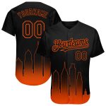 3D Philadelphia City Edition Fade Baseball Jersey - Personalized Black Orange Fashion Personalized Black Orange 3D Philadelphia