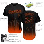 3D Philadelphia City Edition Fade Baseball Jersey - Personalized Black Orange Fashion Personalized Black Orange 3D Philadelphia