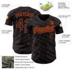 Custom Black and Orange 3D Striped Baseball Jersey - Personalized Design Personalized Black Orange 3D Slant Lines Baseball