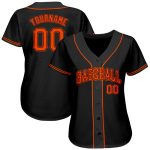 Personalized Black and Orange Authentic Baseball Jersey for Men and Women Personalized Black Orange Authentic Baseball Jersey