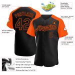 Custom Team Baseball Jersey with Personalized Name & Number - Black Orange Authentic Raglan Sleeves Personalized Black Orange