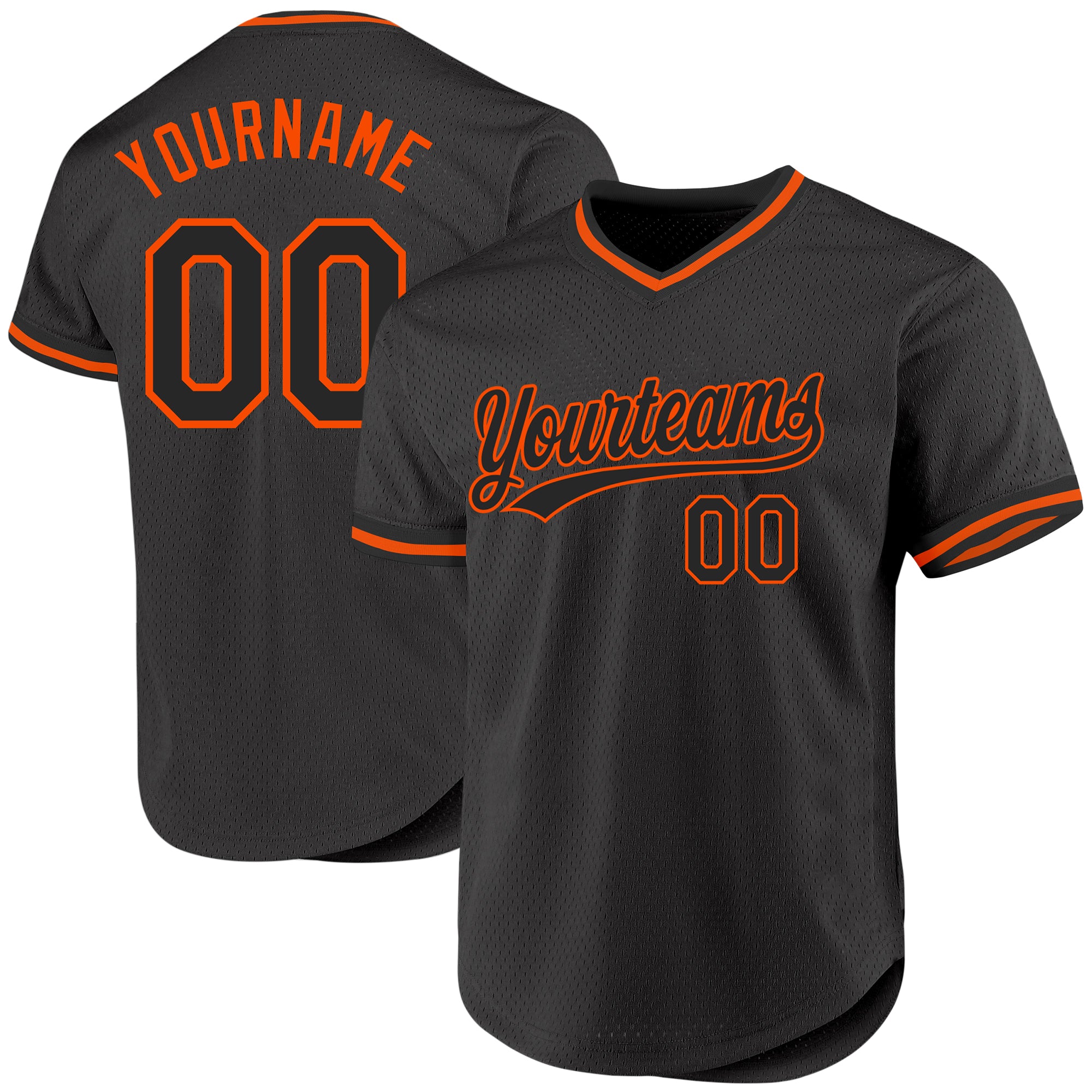 Custom Name Number Baseball Jersey Personalized Black Orange Throwback Team Design Personalized Black Orange Authentic Throwback