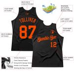 Custom Personalized Basketball Jersey with Authentic Throwback Design - Black and Orange, Team Name and Number Personalized