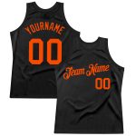 Custom Personalized Basketball Jersey with Authentic Throwback Design - Black and Orange, Team Name and Number Personalized
