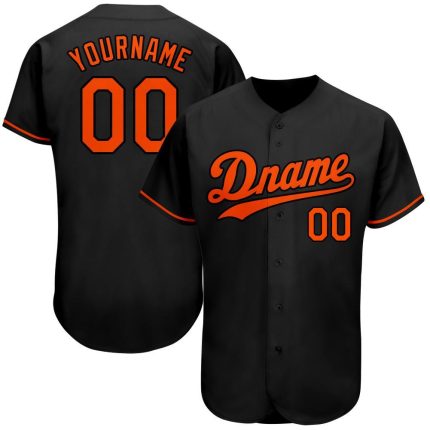 Custom Black and Orange Baseball Jersey for Men, Women, and Kids - Personalized Sports Apparel Personalized Black Orange