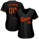 Custom Black and Orange Baseball Jersey for Men, Women, and Kids - Personalized Sports Apparel Personalized Black Orange