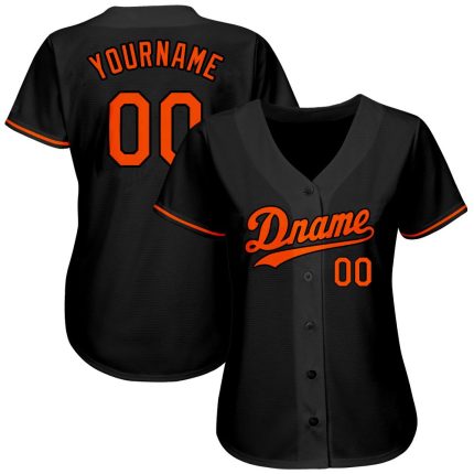 Custom Black and Orange Baseball Jersey for Men, Women, and Kids - Personalized Sports Apparel Personalized Black Orange