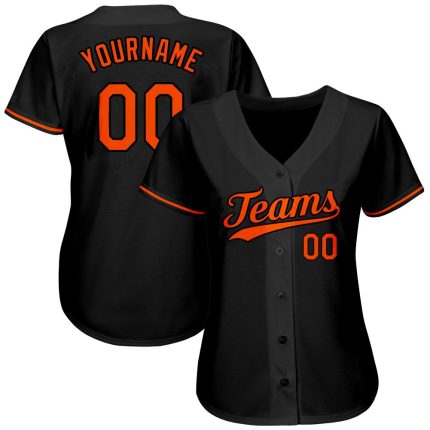 Personalized Black and Orange Baseball Jersey for Adults and Kids Personalized Black Orange Baseball Jersey 4