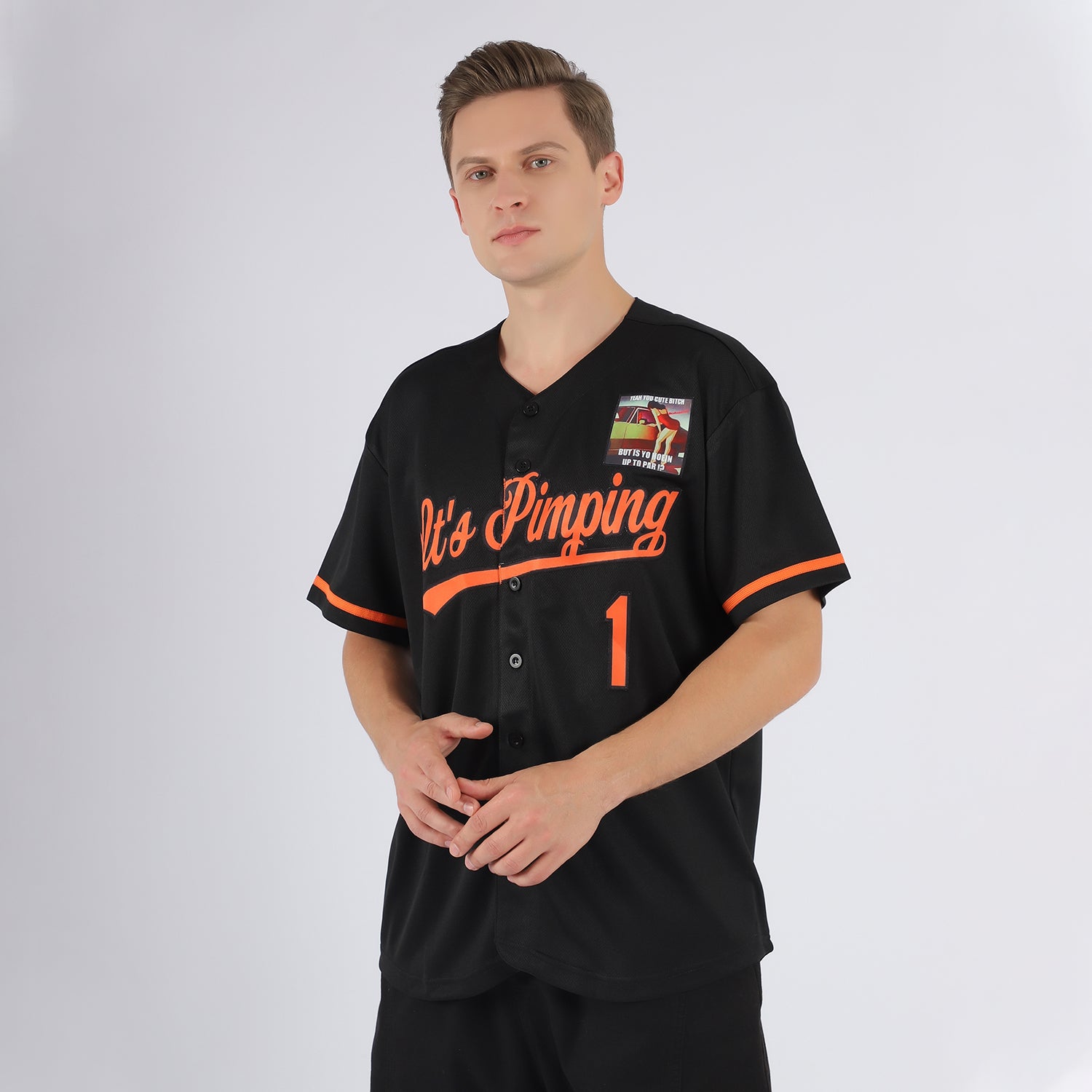 Custom Black and Orange Baseball Jersey - Personalized Sports Apparel for Fans Personalized Black Orange Baseball Jersey