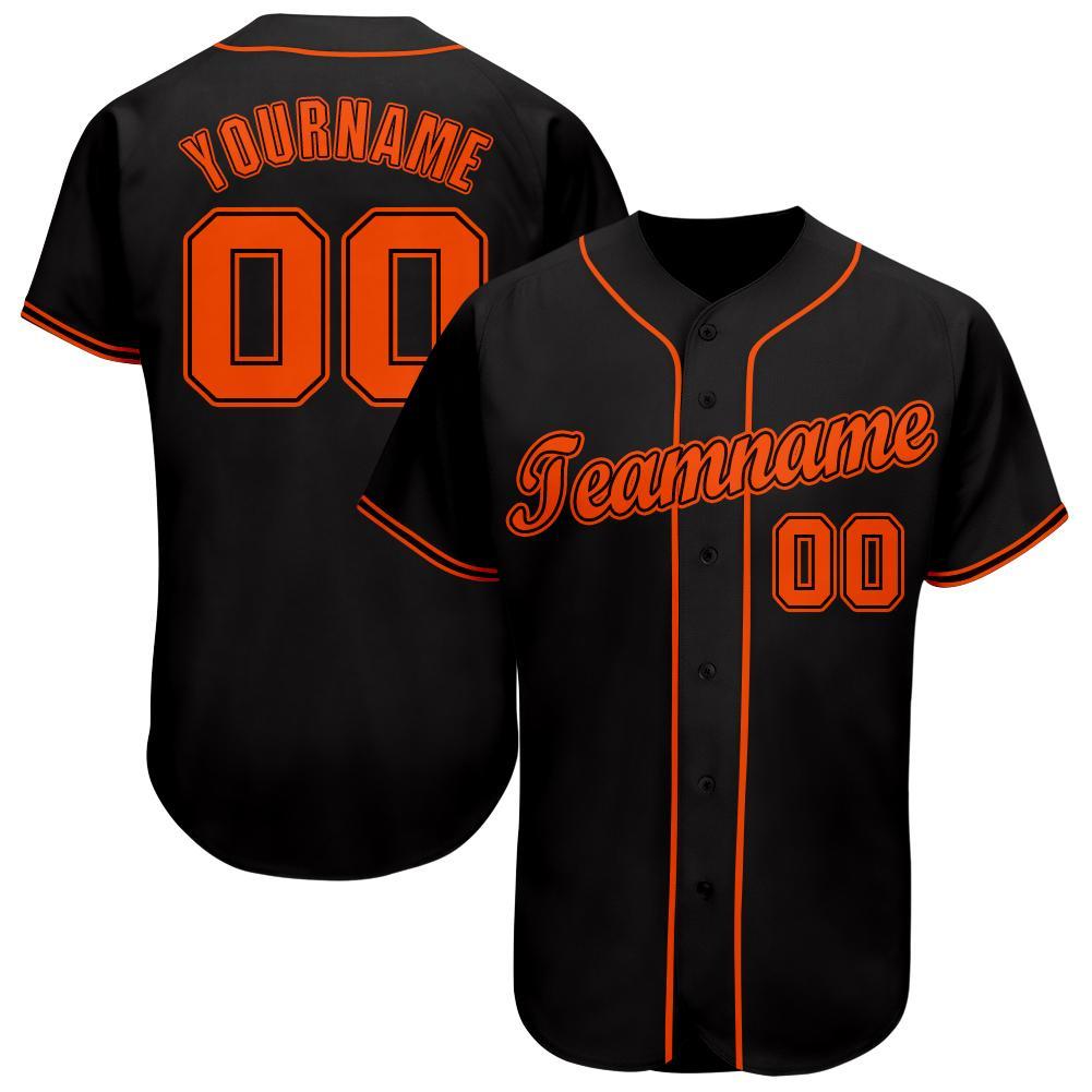 Personalized Black and Orange Baseball Jersey for Men and Women, Custom Team Apparel Personalized Black Orange Baseball Jersey