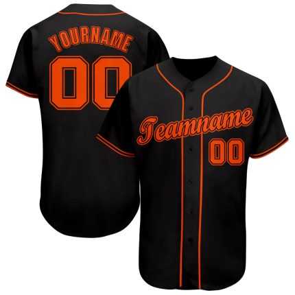 Custom Name and Number Personalized Baseball Jersey - Black and Orange Team Jersey Personalized Black Orange Baseball Jersey