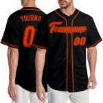 Personalized Authentic Baseball Jersey - Black and Orange Color Design Personalized Black Orange-Black Authentic Baseball