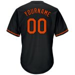 Custom Name Number Authentic Throwback Black Orange Rib-Knit Baseball Jersey Shirt - Personalized Team Apparel Personalized