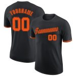 Custom Team Performance T-Shirt with Personalized Name and Number in Black and Orange Personalized Black Orange-Black Performance