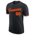 Custom Team Performance T-Shirt with Personalized Name and Number in Black and Orange Personalized Black Orange-Black Performance