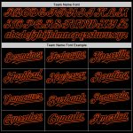 Custom Team Name Number Black Orange Bomber Varsity Letterman Hoodie Jacket Personalized Personalized Black Orange Bomber