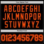 Personalized Black Orange Varsity Letterman Bomber Hoodie Jacket Full-Snap Personalized Black Orange Bomber Full-Snap Varsity