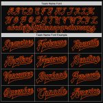 Personalized Varsity Letterman Jacket Black Orange Bomber Full-Snap Personalized Black Orange Bomber Full-Snap Varsity Letterman