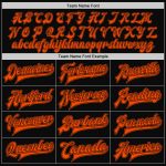 Personalized Varsity Letterman Bomber Jacket Black Orange Two Tone Full-Snap Personalized Black Orange Bomber Full-Snap Varsity