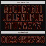 Custom Name Number Black Orange Varsity Letterman Bomber Jacket Full-Snap Two Tone Personalized Team Apparel Personalized