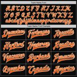 Custom Name Number Varsity Letterman Jacket Personalized Black Orange-Cream Bomber Full-Snap Two Tone Personalized Black