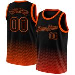 Custom Name Number Basketball Jersey - Personalized Black Orange Fade City Edition Fashion Jersey Personalized Black Orange