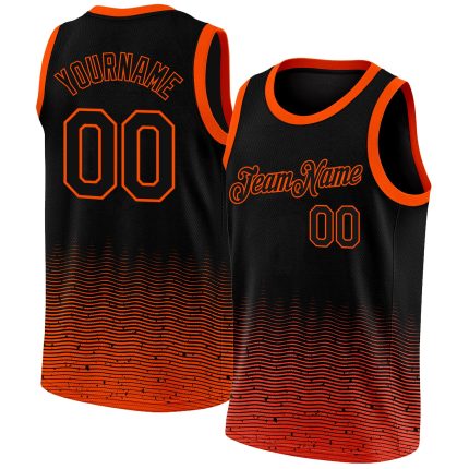 Custom Name Number Basketball Jersey - Personalized Black Orange Fade City Edition Fashion Jersey Personalized Black Orange