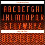 Personalized Orange Black Geometric Volleyball Jersey Uniform for Sublimation Printing Personalized Black Orange Geometric