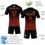 Personalized Orange Black Geometric Volleyball Jersey Uniform for Sublimation Printing Personalized Black Orange Geometric