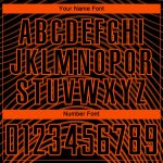 Custom Black Orange Gradient Geometric Lines Soccer Jersey Uniform for Men and Women Personalized Black Orange Gradient Geometric